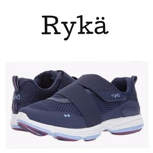 Rykä Women's Devotion Plush Cinch Breathable Navy Blue-Berry Walking Sneaker 8.5